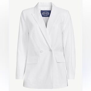 Scoop NYC White Double-Breasted Blazer